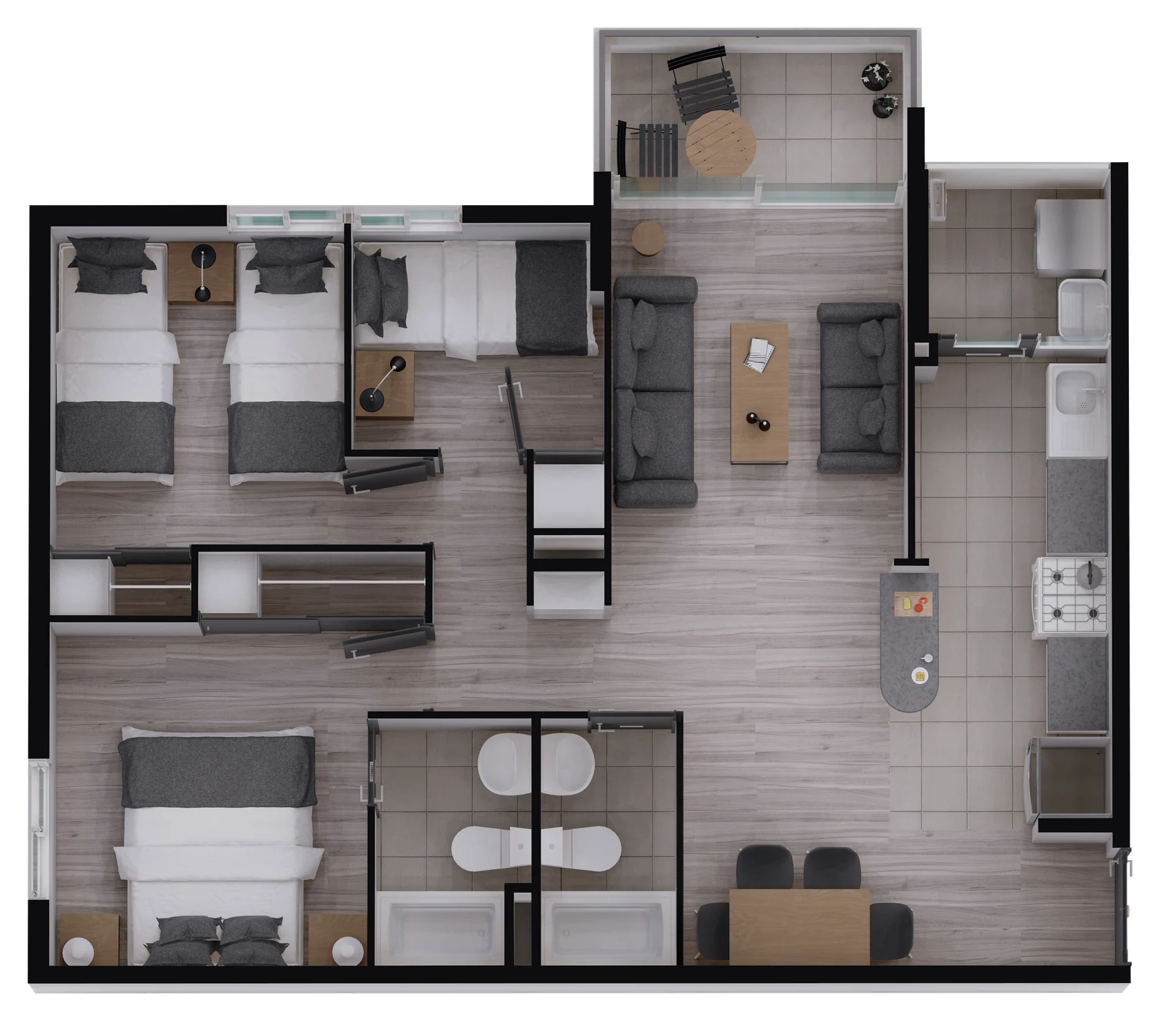 Planta del departamento T3A